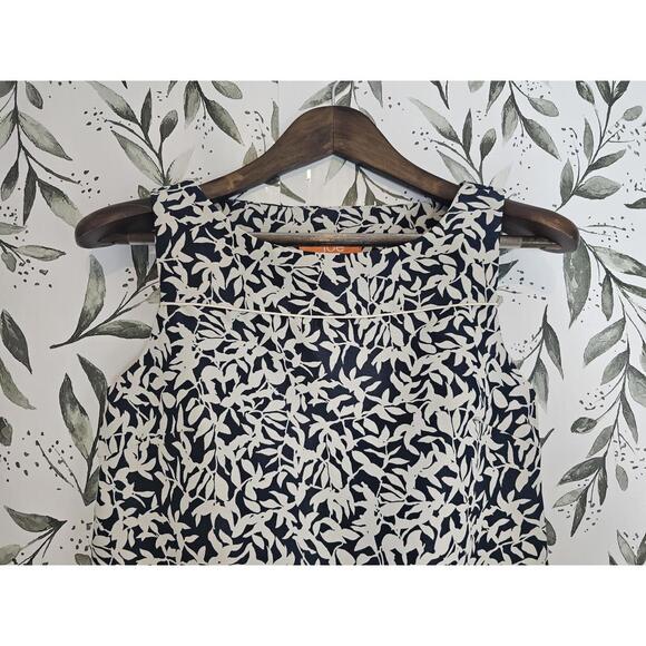 Joe Fresh Dress Blue & White Womens Size XS Leaf Print - Picture 1 of 7